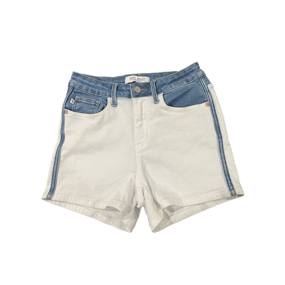 Judy Blue Women's White and blue Denim Shorts‎ Size Small
